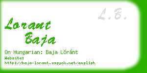 lorant baja business card