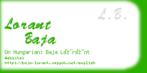 lorant baja business card